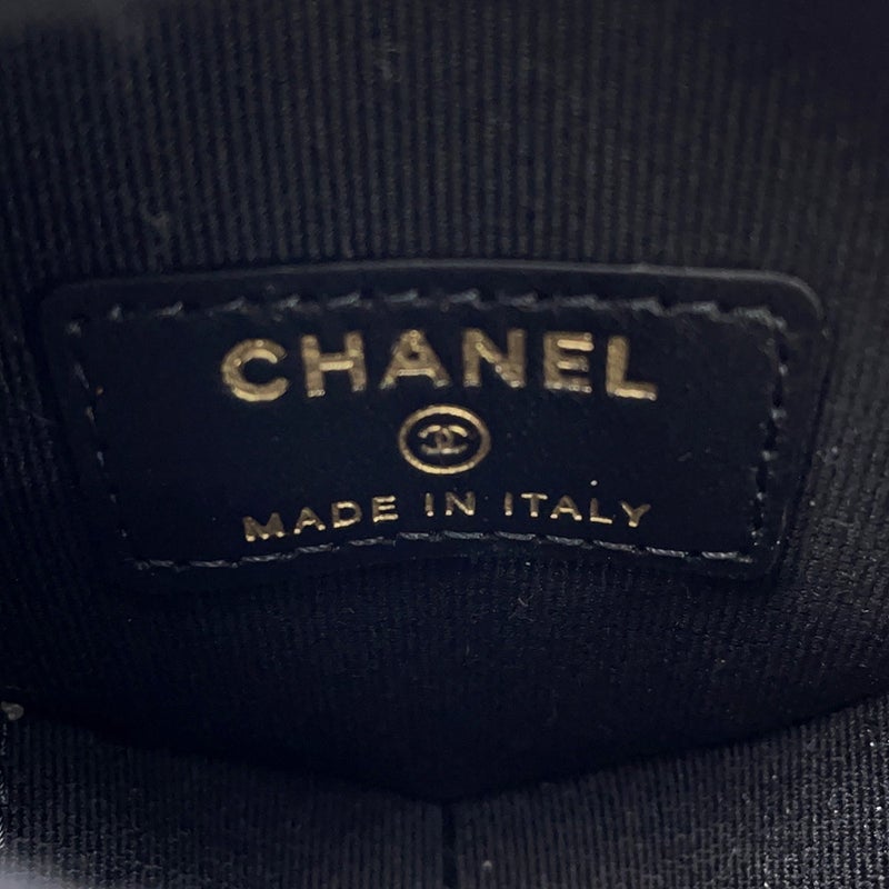 シャネル バッグチャーム マトラッセ ハート ミニ ラムスキン AP4838 CHANEL 黒