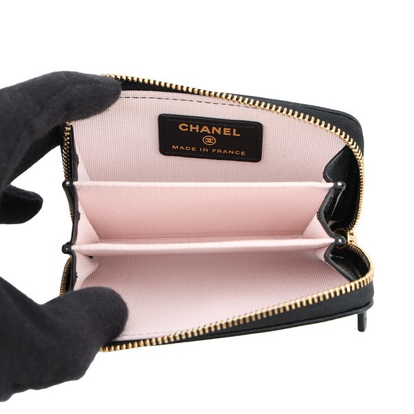 シャネル コインケース ココマーク アップルモチーフ ジップコインパース ゴートスキン AP5297 CHANEL 財布 小銭入れ 黒