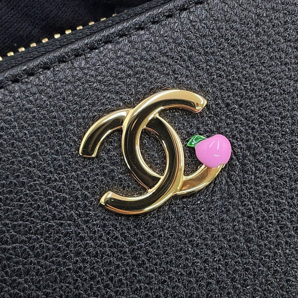 シャネル コインケース ココマーク アップルモチーフ ジップコインパース ゴートスキン AP5297 CHANEL 財布 小銭入れ 黒