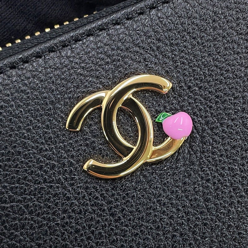シャネル コインケース ココマーク アップルモチーフ ジップコインパース ゴートスキン AP5297 CHANEL 財布 小銭入れ 黒