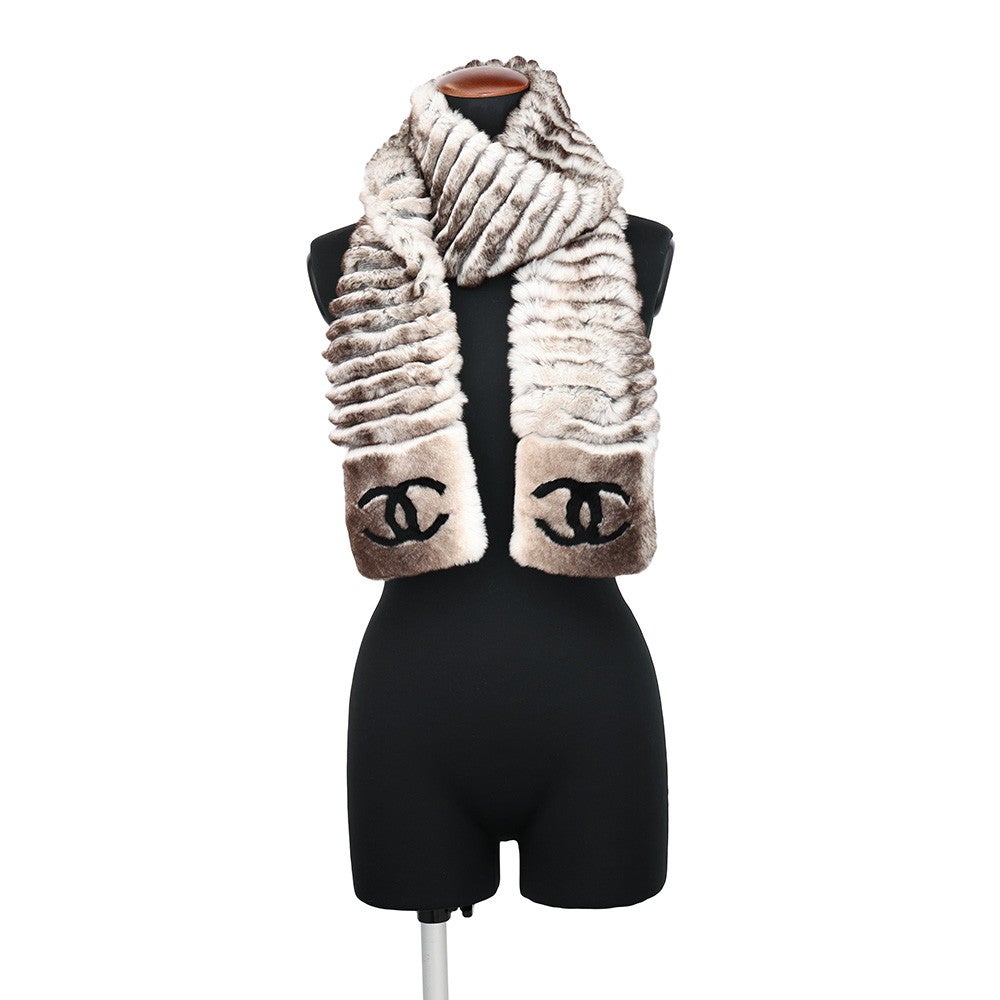 シャネル マフラー ココマーク オリラグ カシミヤ CHANEL ファー