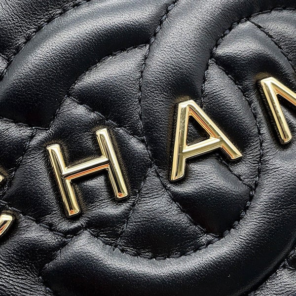 シャネル チェーンショルダーバッグ マトラッセ ココマーク スター 星 ラムスキン AS4579 CHANEL 黒