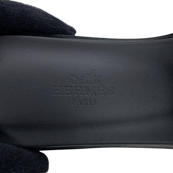 エルメス サンダル オラン ボックスカーフ レディースサイズ36 1/2 HERMES 靴 黒
