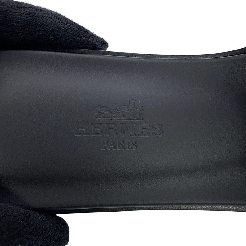 エルメス サンダル オラン ボックスカーフ レディースサイズ36 1/2 HERMES 靴 黒