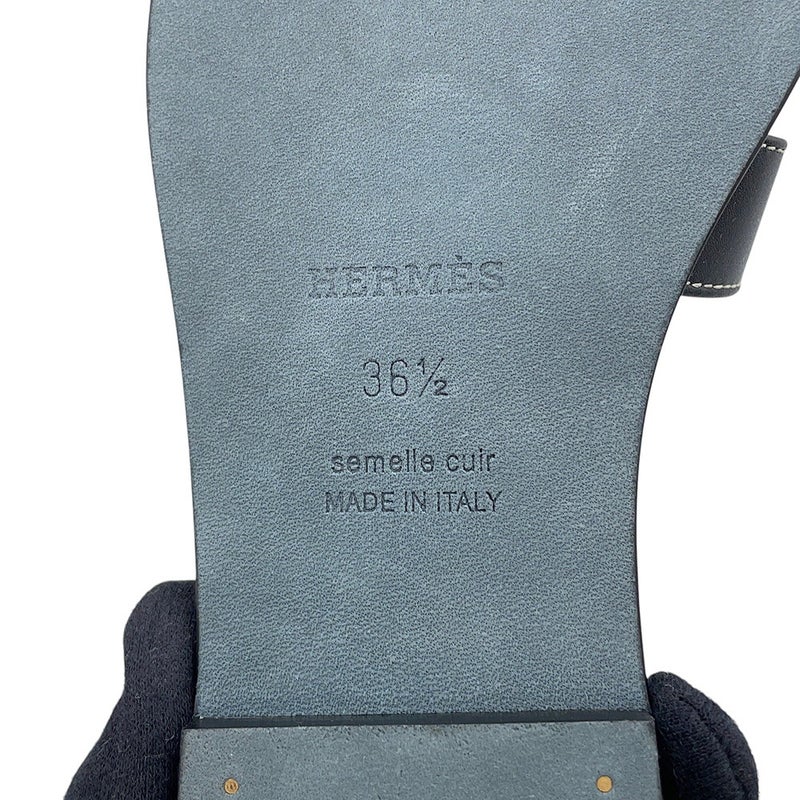 エルメス サンダル オラン ボックスカーフ レディースサイズ36 1/2 HERMES 靴 黒