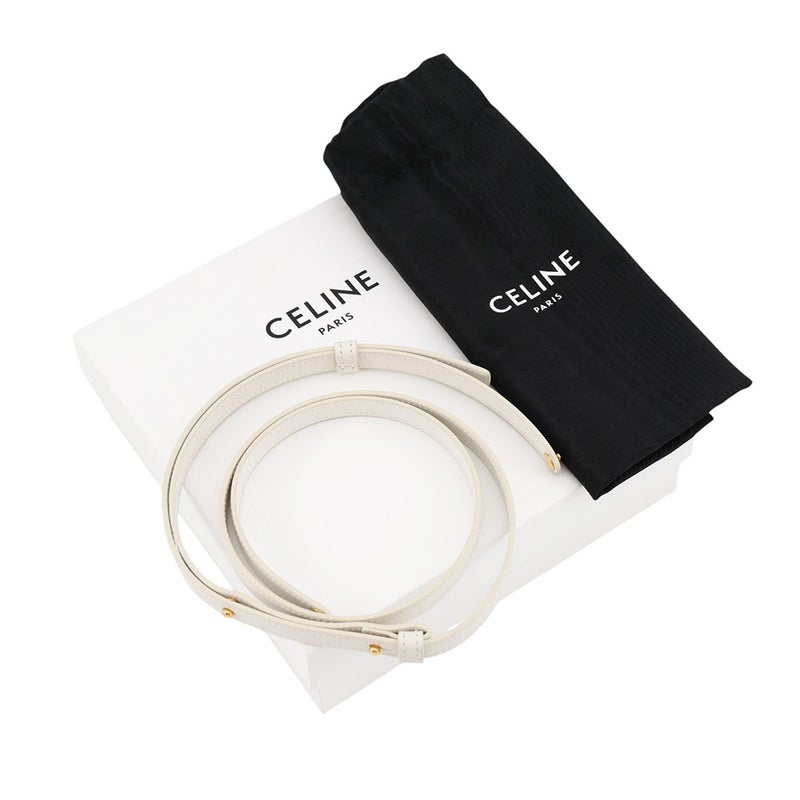 セリーヌ ショルダーバッグ トリオンフ ミニ クロード シャイニーカーフレザー 10I513 CELINE ミニバッグ 白