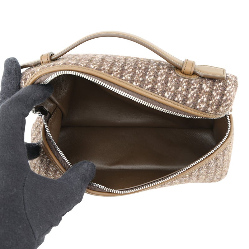ロロピアーナ ショルダーバッグ エクストラ・ポケット・L19 カシミヤ/レザー FAQ2509 Loro Piana 2wayハンドバッグ