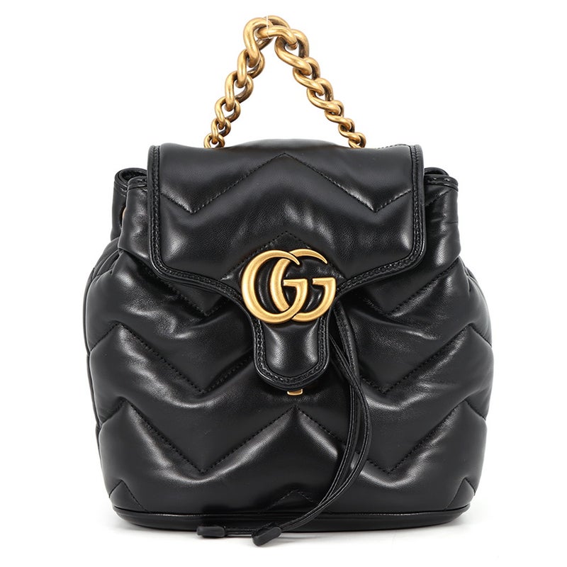 グッチ リュック GGマーモント レザー 777253 GUCCI バッグ 黒