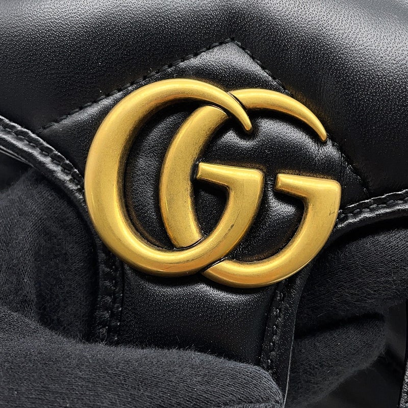 グッチ リュック GGマーモント レザー 777253 GUCCI バッグ 黒