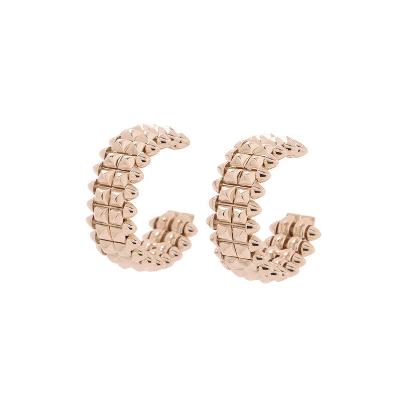 カルティエ ピアス クラッシュ ドゥ カルティエ フープ イヤリング ダブルロウ K18PGピンクゴールド B8301478 Cartier