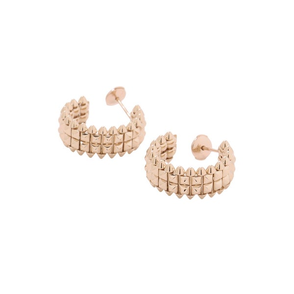 カルティエ ピアス クラッシュ ドゥ カルティエ フープ イヤリング ダブルロウ K18PGピンクゴールド B8301478 Cartier