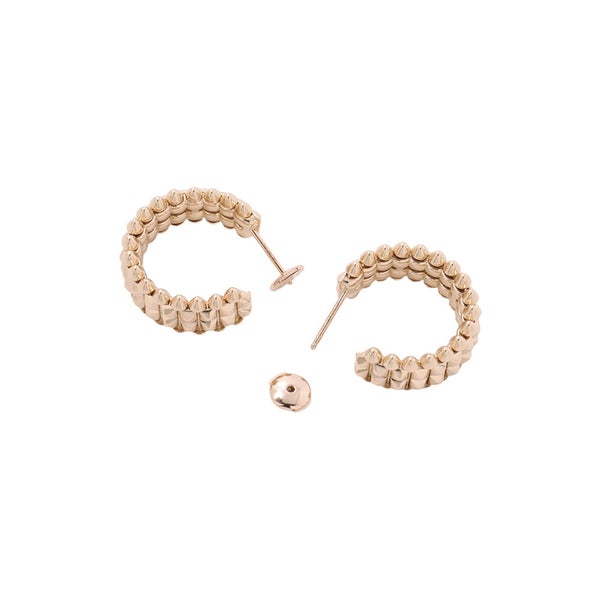 カルティエ ピアス クラッシュ ドゥ カルティエ フープ イヤリング ダブルロウ K18PGピンクゴールド B8301478 Cartier