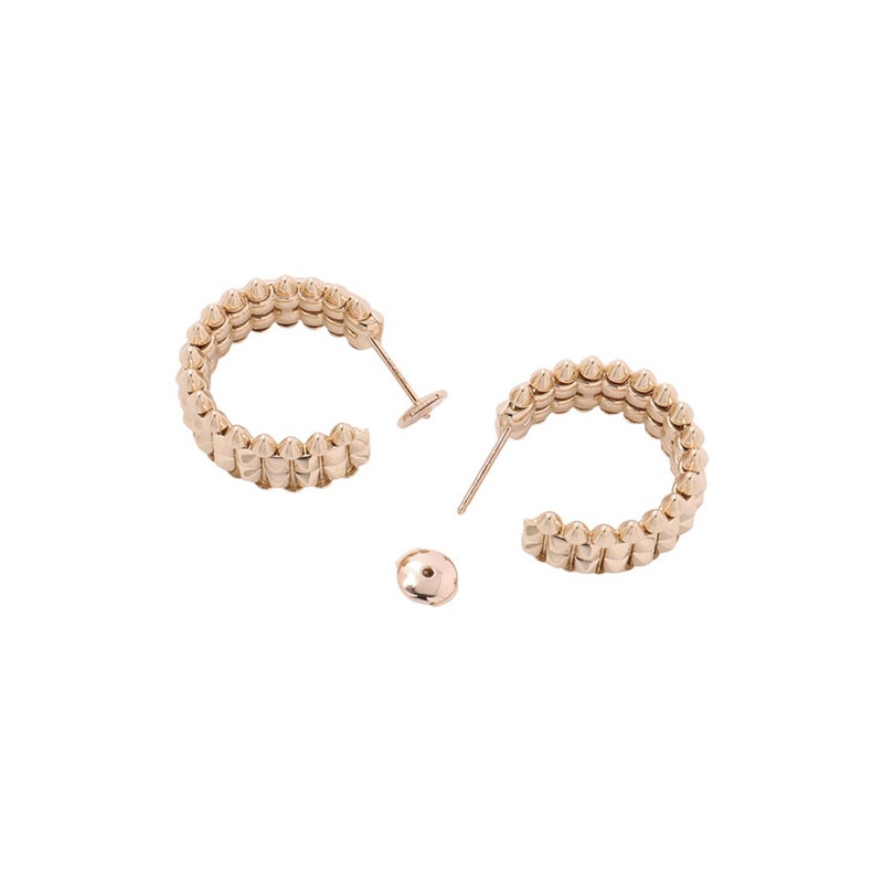 カルティエ ピアス クラッシュ ドゥ カルティエ フープ イヤリング ダブルロウ K18PGピンクゴールド B8301478 Cartier