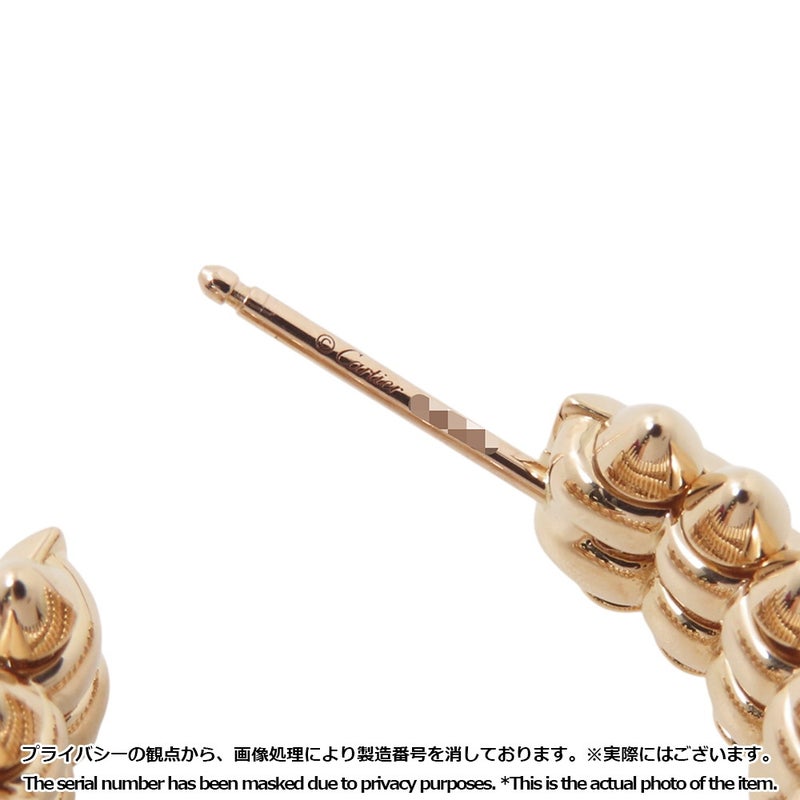 カルティエ ピアス クラッシュ ドゥ カルティエ フープ イヤリング ダブルロウ K18PGピンクゴールド B8301478 Cartier