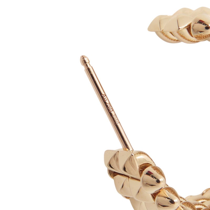 カルティエ ピアス クラッシュ ドゥ カルティエ フープ イヤリング ダブルロウ K18PGピンクゴールド B8301478 Cartier