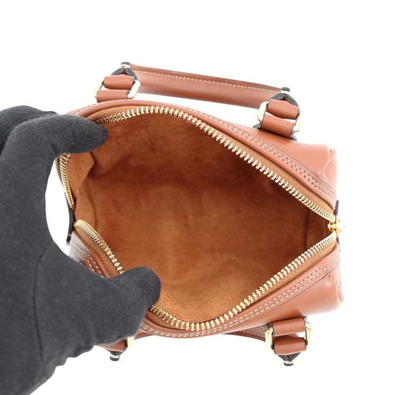 セリーヌ ハンドバッグ キュイルトリオンフ ミニ ボストン スムースカーフレザー 10P043 CELINE 2way ブラウン