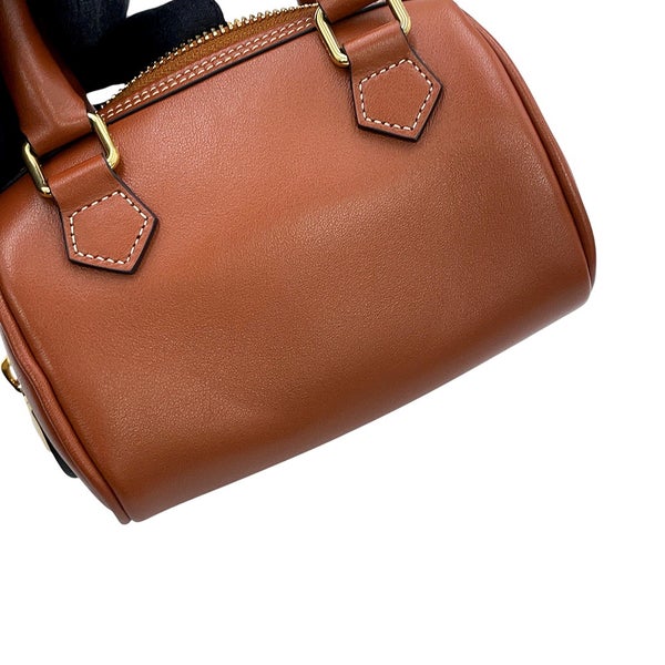 セリーヌ ハンドバッグ キュイルトリオンフ ミニ ボストン スムースカーフレザー 10P043 CELINE 2way ブラウン
