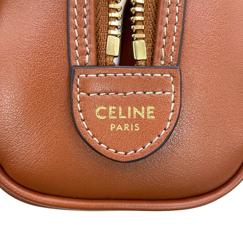 セリーヌ ハンドバッグ キュイルトリオンフ ミニ ボストン スムースカーフレザー 10P043 CELINE 2way ブラウン