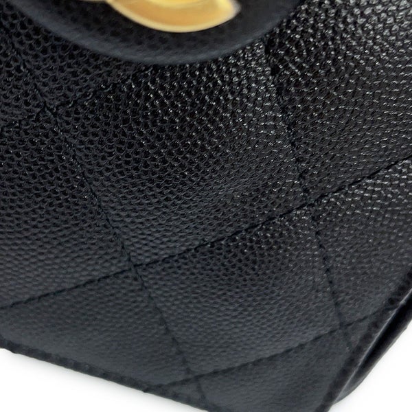 シャネル チェーンショルダーバッグ CHANEL25 ミディアム ココマーク マトラッセ キャビアスキン AS5311 CHANEL 黒