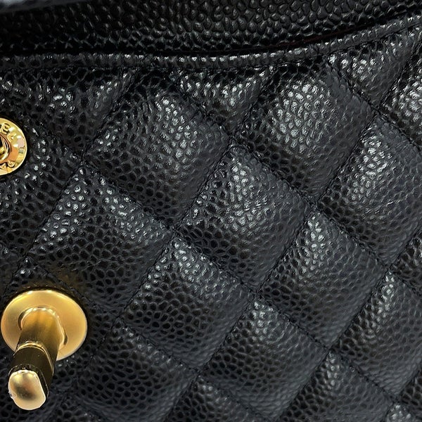 シャネル チェーンショルダーバッグ クラシック マトラッセ23 ココマーク キャビアスキン A01113 CHANEL 黒
