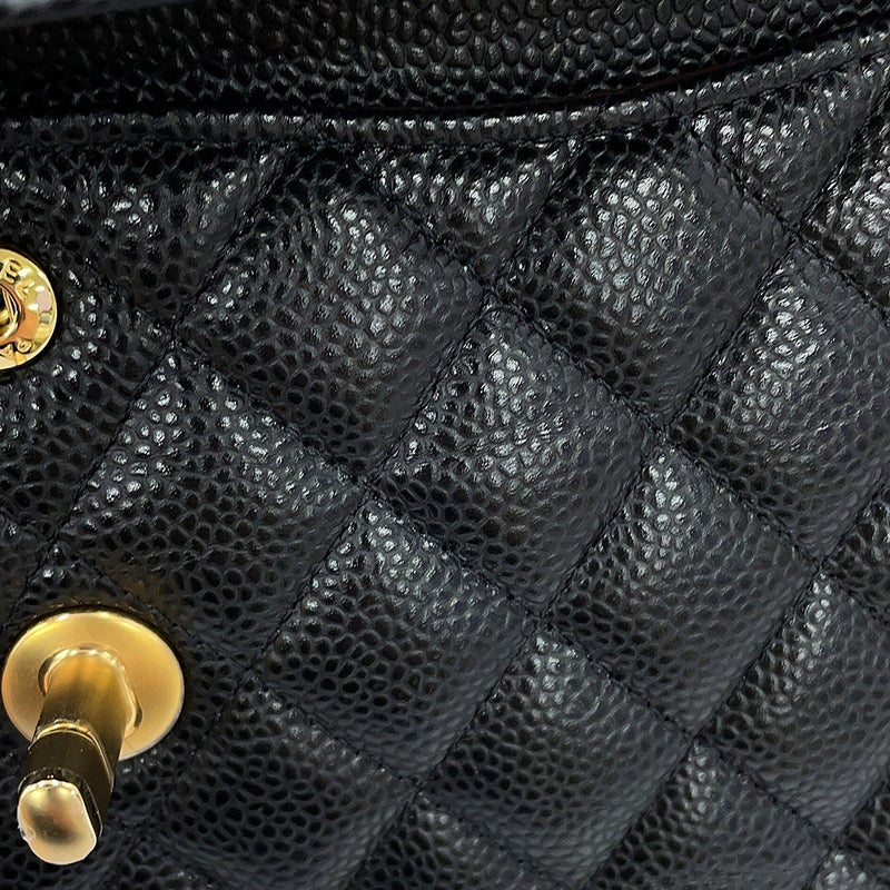シャネル チェーンショルダーバッグ クラシック マトラッセ23 ココマーク キャビアスキン A01113 CHANEL 黒