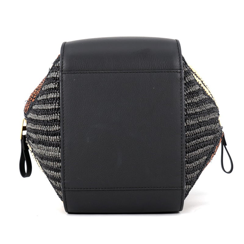 ロエベ ハンドバッグ ハンモック コンパクト ラフィア/レザー A538H13X07 LOEWE 2wayショルダーバッグ 黒