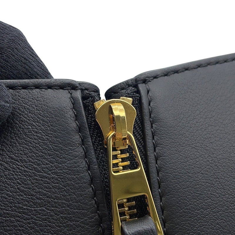 ロエベ ハンドバッグ ハンモック コンパクト ラフィア/レザー A538H13X07 LOEWE 2wayショルダーバッグ 黒