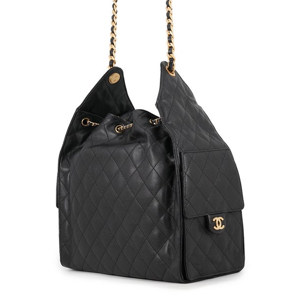 シャネル チェーンショルダーバッグ CHANEL25 ミディアム ココマーク マトラッセ キャビアスキン AS5311 CHANEL 黒