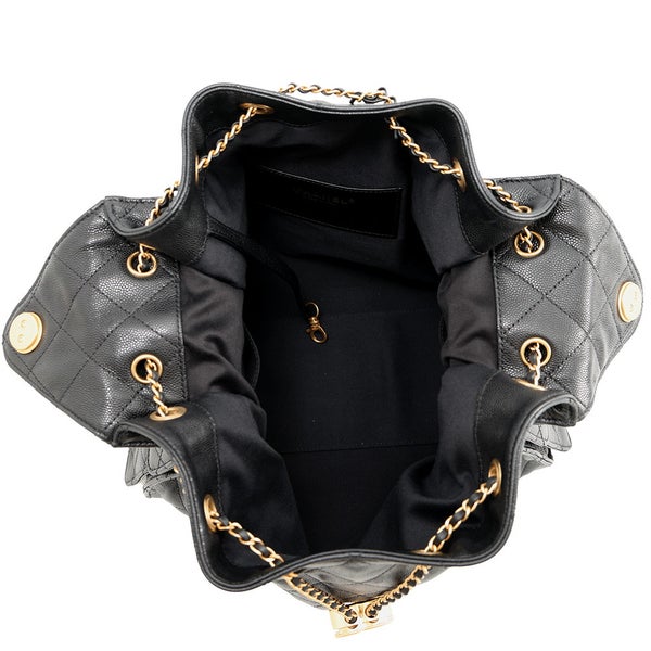 シャネル チェーンショルダーバッグ CHANEL25 ミディアム ココマーク マトラッセ キャビアスキン AS5311 CHANEL 黒