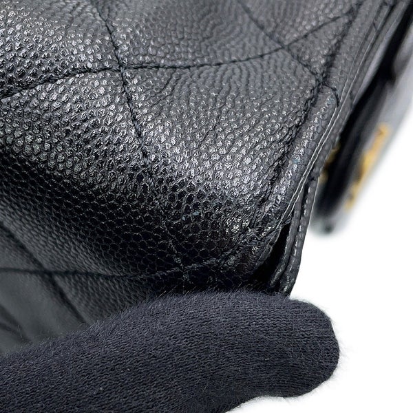 シャネル チェーンショルダーバッグ CHANEL25 ミディアム ココマーク マトラッセ キャビアスキン AS5311 CHANEL 黒