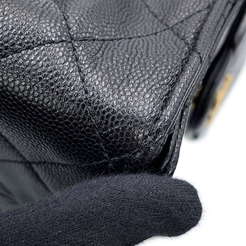 シャネル チェーンショルダーバッグ CHANEL25 ミディアム ココマーク マトラッセ キャビアスキン AS5311 CHANEL 黒