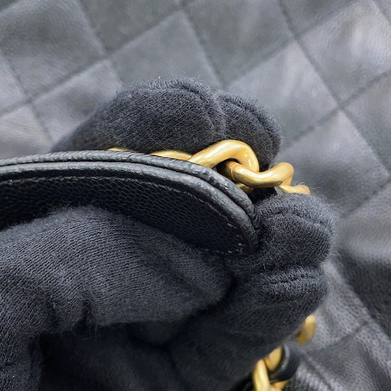 シャネル チェーンショルダーバッグ CHANEL25 ミディアム ココマーク マトラッセ キャビアスキン AS5311 CHANEL 黒