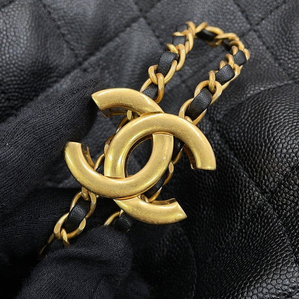 シャネル チェーンショルダーバッグ CHANEL25 ミディアム ココマーク マトラッセ キャビアスキン AS5311 CHANEL 黒
