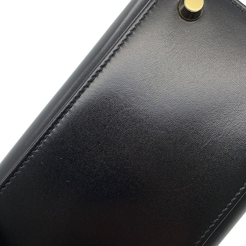 エルメス ハンドバッグ ケリー25 外縫い ブラック/ゴールド金具 ボックスカーフ K刻印 HERMES Kelly 2wayバッグ 黒