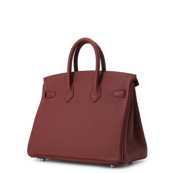 エルメス バーキン25 ルージュアッシュ/シルバー金具 トゴ G刻印 HERMES Birkin ハンドバッグ
