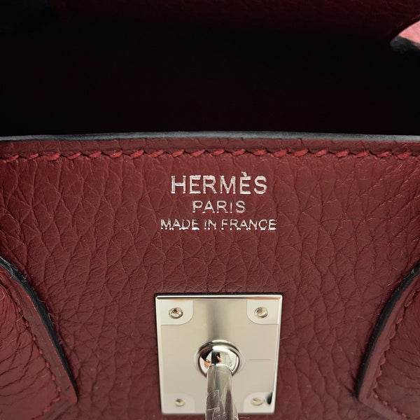 エルメス バーキン25 ルージュアッシュ/シルバー金具 トゴ G刻印 HERMES Birkin ハンドバッグ