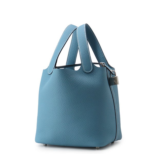エルメス ハンドバッグ ピコタンロックPM ニューブルージーン/シルバー金具 トリヨンクレマンス G刻印 HERMES トートバッグ