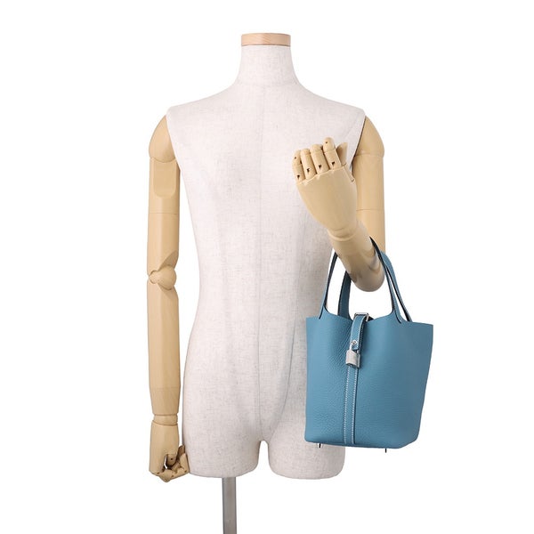 エルメス ハンドバッグ ピコタンロックPM ニューブルージーン/シルバー金具 トリヨンクレマンス G刻印 HERMES トートバッグ