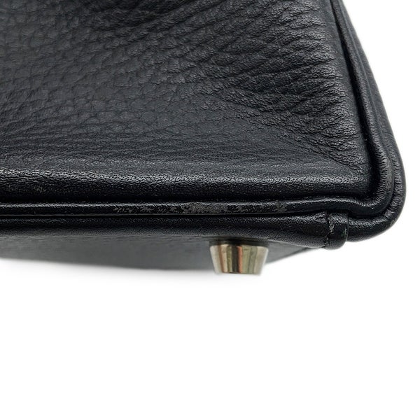 エルメス ハンドバッグ ケリー32 内縫い ブラック/シルバー金具 アルデンヌ □E刻印 HERMES Kelly 2wayバッグ 黒