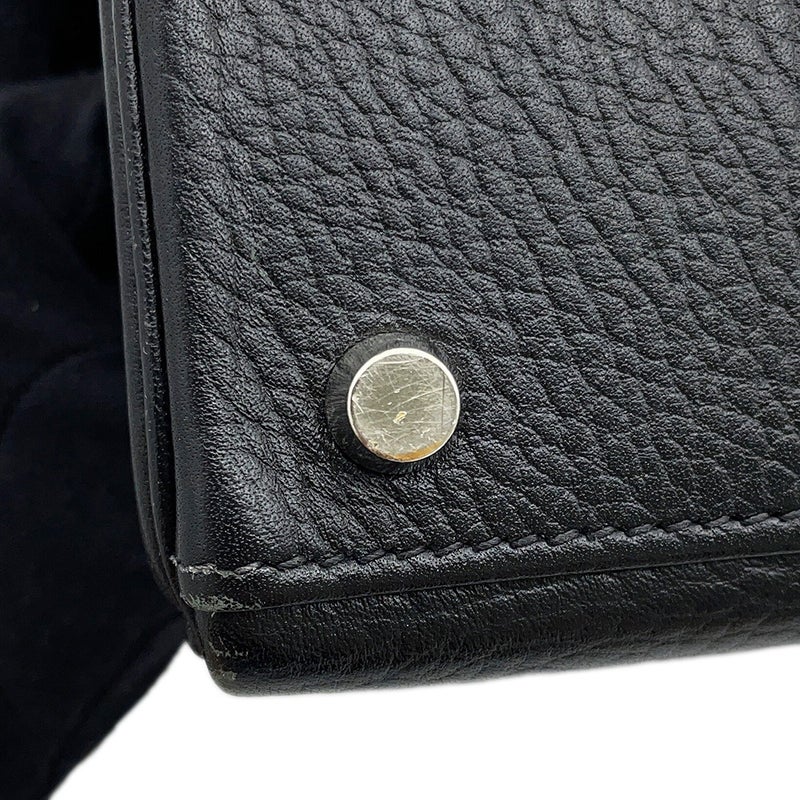 エルメス ハンドバッグ ケリー32 内縫い ブラック/シルバー金具 アルデンヌ □E刻印 HERMES Kelly 2wayバッグ 黒