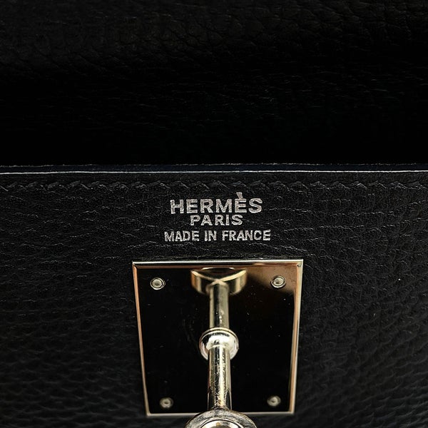 エルメス ハンドバッグ ケリー32 内縫い ブラック/シルバー金具 アルデンヌ □E刻印 HERMES Kelly 2wayバッグ 黒