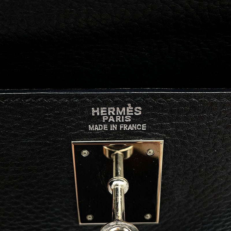 エルメス ハンドバッグ ケリー32 内縫い ブラック/シルバー金具 アルデンヌ □E刻印 HERMES Kelly 2wayバッグ 黒