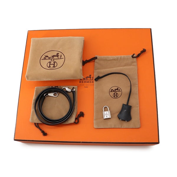 エルメス ハンドバッグ ケリー32 内縫い ブラック/シルバー金具 アルデンヌ □E刻印 HERMES Kelly 2wayバッグ 黒