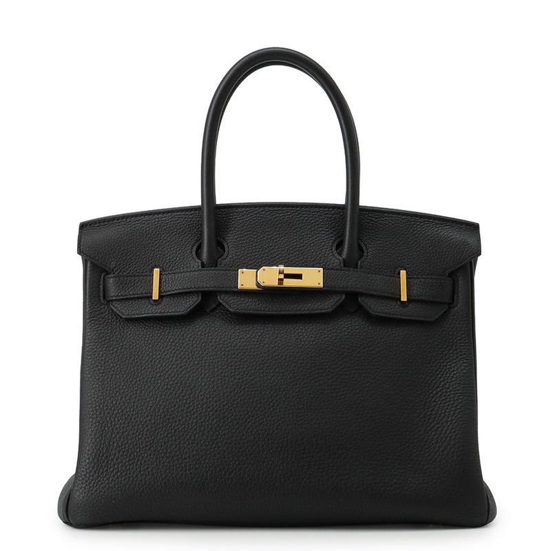 エルメス バーキン30 ブラック/ピンクゴールド金具 トゴ C刻印 HERMES Birkin ハンドバッグ 黒