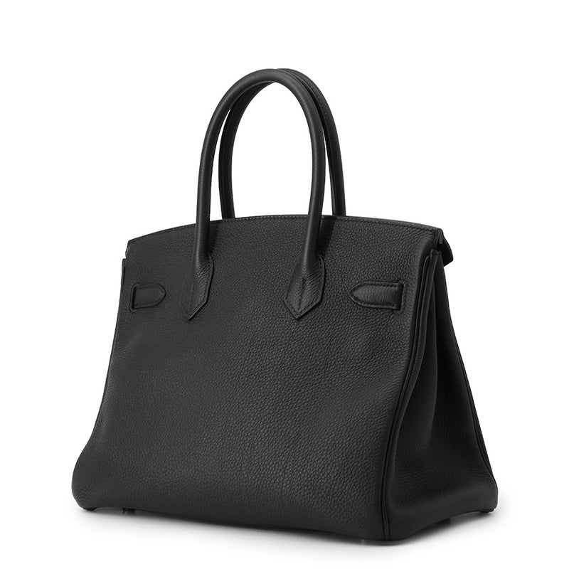 エルメス バーキン30 ブラック/ピンクゴールド金具 トゴ C刻印 HERMES Birkin ハンドバッグ 黒