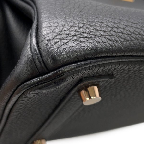 エルメス バーキン30 ブラック/ピンクゴールド金具 トゴ C刻印 HERMES Birkin ハンドバッグ 黒