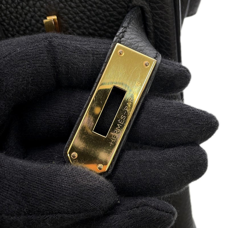 エルメス バーキン30 ブラック/ピンクゴールド金具 トゴ C刻印 HERMES Birkin ハンドバッグ 黒