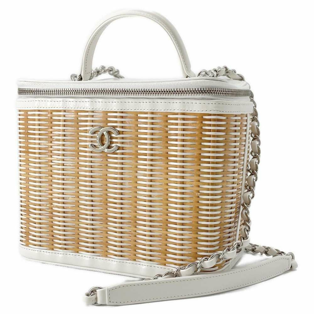 シャネル ココマーク チェーンショルダーバッグ かごバッグ ラタン レディース CHANEL 【243-59959】 CHANEL - シャネル ココマーク チェーンショルダーバッグ かごバッグ