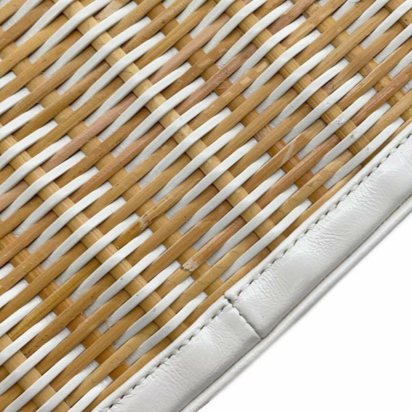 シャネル チェーンショルダーバッグ ココマーク バニティ かご ラタン AS1347 2wayハンドバッグ 白
