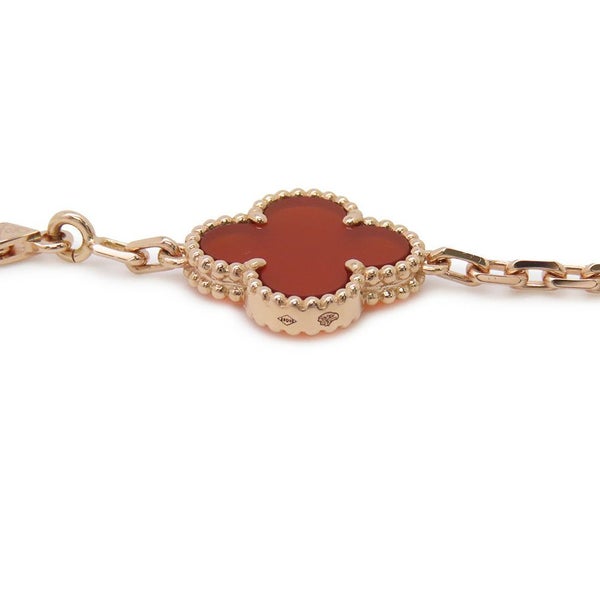 ヴァンクリーフ＆アーペル ブレスレット ヴィンテージ アルハンブラ ブレスレット 5モチーフ カーネリアン ギヨシェ K18PG VCARP7RP00